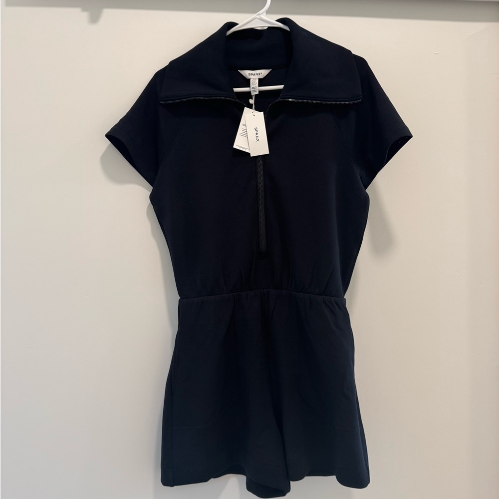 Spanx Air Essential Half Zip Romper in Black
Sizes S NWT